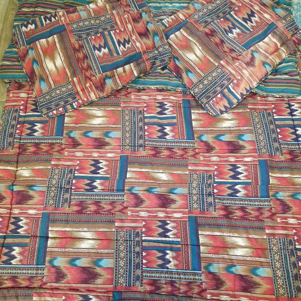 Croscill Home Fashions Cheyenne TWIN comforter blanket 2‎ shams southwest Aztec